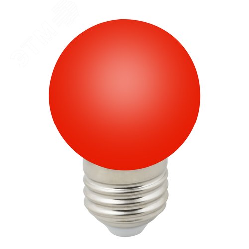 Лампа декоративная светодиодная LED-G45-1W/RED/E27/FR/С Форма шар матовая Цвет красный Картон - фото 2