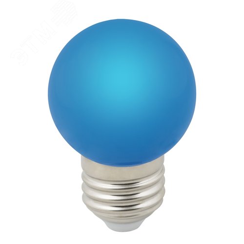 Лампа декоративная светодиодная LED-G45-1W/BLUE/E27/FR/С Форма шар матовая Цвет синий Картон - фото 2