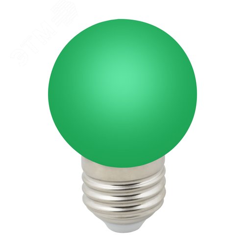 Лампа декоративная светодиодная LED-G45-1W/GREEN/E27/FR/С Форма шар матовая Цвет зеленый Картон - фото 2
