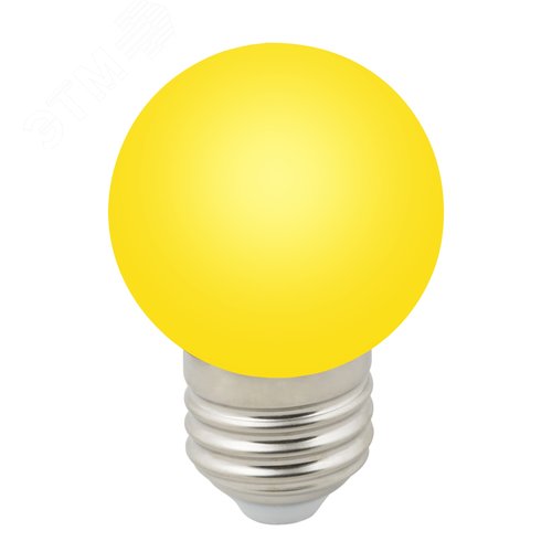 Лампа декоративная светодиодная LED-G45-1W/YELLOW/E27/FR/С Форма шар матовая, желтый Картон - фото 2