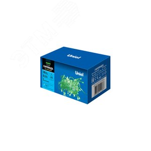 Гирлянда светодиодная с контроллером, 5м. 50 светодиодов. ULD-S0500-050/DTA GREEN IP20 Зеленый свет. Провод прозрачный. ТМ Uniel (UL-00005760)