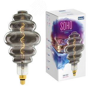 Лампа светодиодная SOHO LED-SF40-5W/SOHO/E27/CW CHROME/SMOKE GLS77CR Хромированная/дымчатая колба Спиральный филамент (UL-00005920) 6
