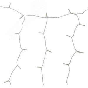 Занавес садовый на солнечной батарее USL-S-131/PT1515 WARM WHITE CURTAIN 192 светодиода Теплый белый свет 1хАА Ni-Mh аккумулятор в/к IP44 - UNIEL