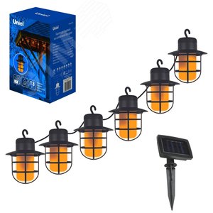 Гирлянда садовая на солнечной батарее USL-S-121/PT2500 LANTERNS Фонарики 72 светодиода Эффект пламени 1хАА Ni-Mh аккумулятор в/к IP44 - фото 5