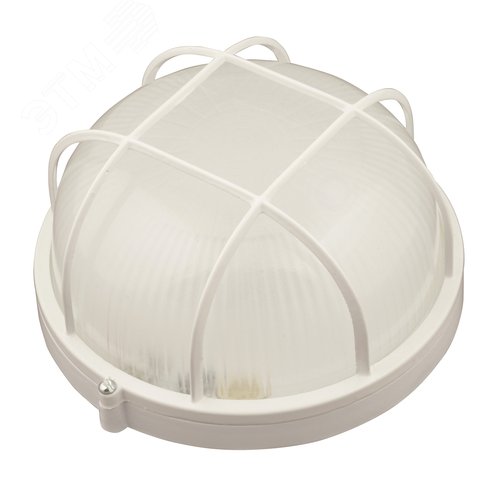 Светильник влагозащищенный под лампу Е27 UWL-R02 100W/E27 IP54 WHITE Kруг/Решетка 2