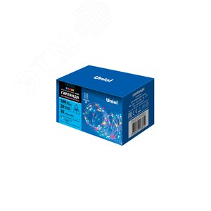 Гирлянда светодиодная 10 м 100 светодиодов RGB свет Пульт ДУ в/к прозрачный провод ULD-S1000-100/DTA/RC RGB IP44 - UNIEL