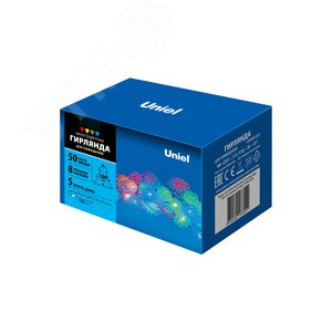 ULD-S0500-050/DTA MULTI IP20 PINE CONES Гирлянда светодиодная «Шишки», 5м. 50 светодиодов. Разноцветный свет. Провод прозрачный. ТМ Uniel (UL-00007193) - UNIEL