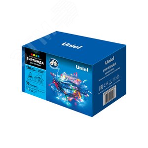 ULD-S1000-120/SWK MULTI IP67 Гирлянда светодиодная со статическим свечением, 10м. Соединяемая.120 светодиодов. Разноцветный свет. Провод белый. ТМ Uniel (UL-00007202) - UNIEL