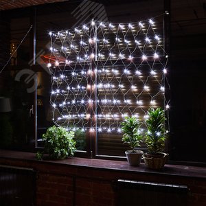 ULD-N1515-96/STK WHITE IP44 Сетка светодиодная со статическим свечением 15х15м Соединяемая 96 светодиодов Белый свет Провод прозрачный TM Uniel (UL-00007220) - фото 4