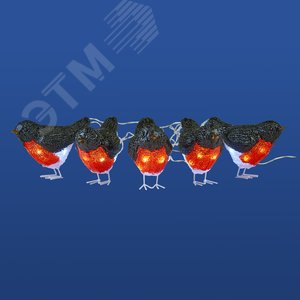 Фигура светодиодная Птички 5 штук 17х13см 40 светодиодов ULD-M1713-040/STA WHITE IP20 BIRDS5 Белый свет Провод прозрачный TM Uniel (UL-00007287) - фото 3