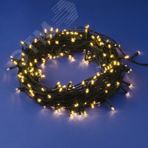 Гирлянда светодиодная, 30 м 300 светодиодов ULD-S3000-300/DGA WARM WHITE IP20 Теплый белый свет зеленый провод - UNIEL