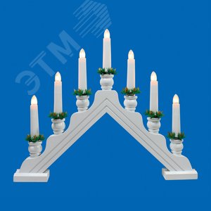 UDL-L7301-007/SWA/WW WHITE BRIDGE Фигура Новогодняя горка, 39,5х30,5см. 7 миниламп накаливания. Теплый белый свет. Корпус белый. Материал дерево. TM Uniel (UL-00007389) - фото 5