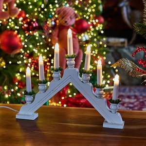 UDL-L7301-007/SWA/WW WHITE BRIDGE Фигура Новогодняя горка, 39,5х30,5см. 7 миниламп накаливания. Теплый белый свет. Корпус белый. Материал дерево. TM Uniel (UL-00007389) - фото 3