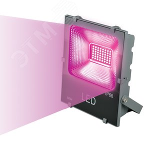 Прожектор для растений светодиодный ULF-P41-50W/SPBR IP65 170-265В GREY картон Спектр для рассады и досвечивания в период роста Цвет серый TM Uniel (UL-00007466) - фото 2