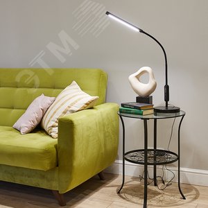 Торшер UЛм-T619 10W/3000-6500K/DIM BLACK напольный светодиодный 10W с регулировкой наклона Сенсорный выключатель Диммер черный - фото 5