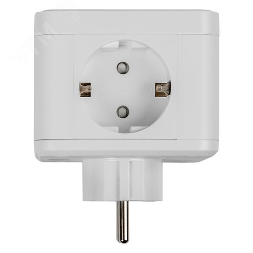 Разветвитель сетевой с выключателем, с/з,2 гнезда, 2USB+1Type C 16А, 3500Вт белый - фото 5