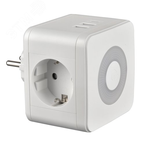 Разветвитель сетевой с выключателем, с/з,2 гнезда, 2USB+1Type C 16А, 3500Вт белый - UNIEL