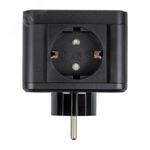 Разветвитель сетевой с выключателем с заземлением 2 гнезда 2USB+1TYPE C 16А 3500Вт Черный ТМ S-GES2-16SBUC BLACK - фото 5