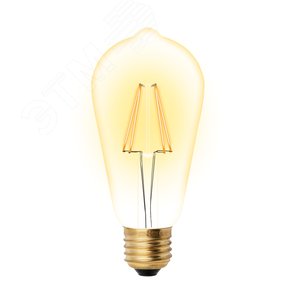 Лампа светодиодная декоративная LED 5вт 220-250В конус 450Лм Е27 2250К золотая колба Vintage - UNIEL