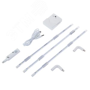 Комплект ULM-F42-3W/4200K SENSOR IP20 WHITE светодиодных полосок с датчиком движения 10 Lux. Питание 4 ААА. 150 Lm. Белый. - UNIEL