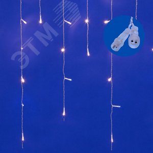 Бахрома светодиодная с эффектом мерцания 3м. Соединяемая. 200 светодиодов. Теплый белый и белый свет. Провод прозрачный. TM Uniel. (UL-00003949) 2