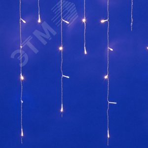 Бахрома светодиодная с эффектом мерцания 3м. Соединяемая. 200 светодиодов. Теплый белый и белый свет. Провод прозрачный. TM Uniel. (UL-00003949) 3