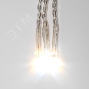 Бахрома светодиодная с эффектом мерцания 3м. Соединяемая. 200 светодиодов. Теплый белый и белый свет. Провод прозрачный. TM Uniel. (UL-00003949) 6