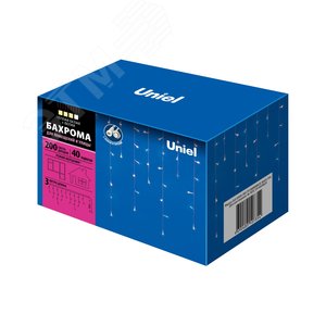 Бахрома светодиодная с эффектом мерцания 3м. Соединяемая. 200 светодиодов. Теплый белый и белый свет. Провод прозрачный. TM Uniel. (UL-00003949) 10