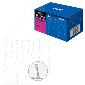 Бахрома светодиодная с эффектом мерцания 3м. Соединяемая. 200 светодиодов. Теплый белый и белый свет. Провод прозрачный. TM Uniel. (UL-00003949) 11