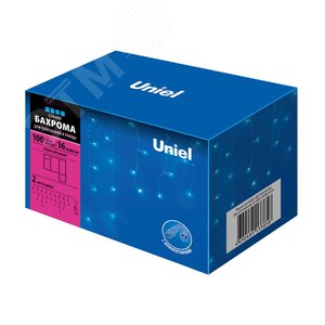 ULD-B2007-100/TTK BLUE IP44  Бахрома светодиодная с эффектом мерцания, 2м. Соединяемая. 100 светодиодов. Синий свет. Провод прозрачный. ТМ Uniel (UL-00007207) - фото 8