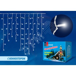 Бахрома светодиодная с эффектом мерцания 3м соединяемая 200 светодиодов белый свет белый провод ULD-B3010-200/TWK WHITE IP67 2