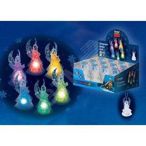 ULD-F602 RGB ANGEL SET12 Фигурка светодиодная на батарейке «Ангел», в составе набора из 12 шт. 3вида по 4шт. 5*9 см. RGB свет. IP20. TM Uniel. - UNIEL