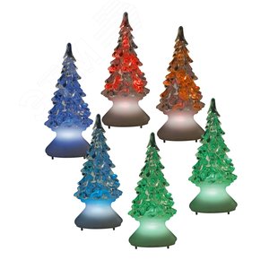 ULD-F620 RGB XMAS TREE SET12 Фигурка светодиодная на батарейках «Ёлочка» в составе набора из 12 шт. RGB. 5х10см. IP20. Батарейка CR2032 (в/к). TM Uniel. (11040) - UNIEL