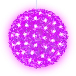 ULD-H2121-200/DTA PINK IP20 SAKURA BALL Фигура светодиодная «Шар с цветами сакуры», с контроллером, 200 светодиодов, диаметр 21 см, цвет свечения-розовый, IP20 - UNIEL