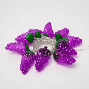 Гирлянда светодиодная на батарейках 2AA не в/к Виноград 4 м 10 светодиодов прозрачный провод ULD-S0400-010/STB/2AA WHITE IP20 GRAPES