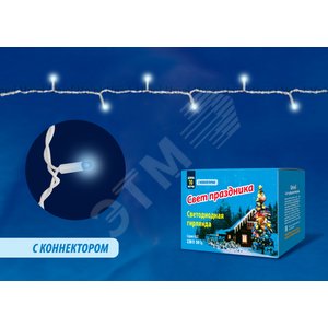 ULD-S1000-120/TWK BLUE IP67 Гирлянда светодиодная с эффектом мерцания, 10м. Соединяемая. 120 светодиодов. Синий свет. Провод белый. TM Uniel. (UL-00001352) 2