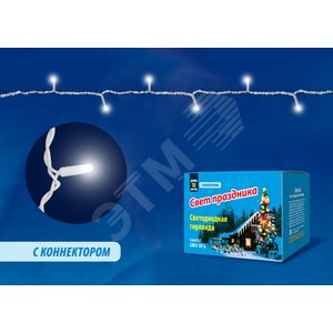 Гирлянда светодиодная с эффектом мерцания 10м Соединяемая 120 светодиодов Белый свет Провод белый ULD-S1000-120/TWK WHITE IP67 2