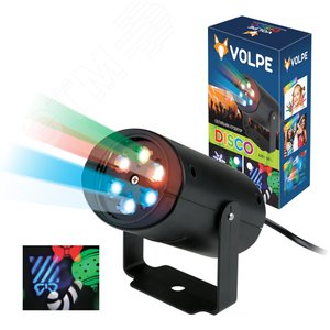 ULI-Q306 4W/RGB BLACK XMAS Светодиодный светильник-проектор. Проекция «рождество», RGB. Кабель с вилкой, 220В. TM Volpe. (UL-00001188) - UNIEL
