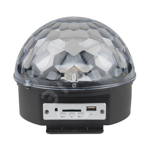 ULI-Q330 8W/RGB BLACK Светодиодный светильник-проектор Диско-шар. Вертикальная проекция. Встроенный MP3 проигрыватель, 2 колонки, USB и SD разъемы, Пульт ДУ. 220В. Черный. ТМ Volpe. - UNIEL