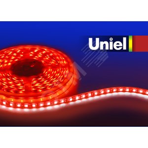 Лента светодиодная LEDx60/м 5м 14.4w/м 12В IP20 красный (04815) - UNIEL