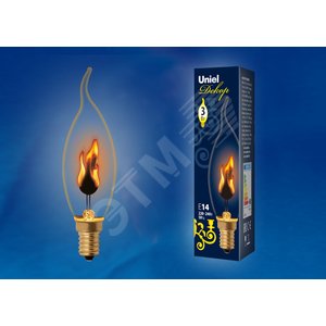 Лампа LED декоративная с типом свечения эффект пламени светодиодная, форма свеча на ветру прозрачная IL-N-CW35-3/RED- FLAME/E14/CL - фото 2