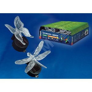 Светодиодный садовый светильник USL-S-628/PT070 Wings SET12 на солнечной батарее, на прищепке.RGB свет, в составе набора из 12шт, 1*LR Ni-Mh аккумулятор в/к. IP44 Uniel - UNIEL