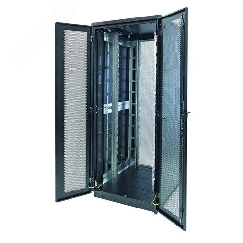 Шкаф Racknet S3000 42U 800 x 800, передняя дверь перфорированная двустворчатая, задняя дверь перфорированная двустворчатая, черный - Eurolan