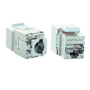 Модуль розеточный Keystone категории 6A FTP 1xRJ45 прямой совместим с Q-Tool (16B-EA-07SL) - Eurolan
