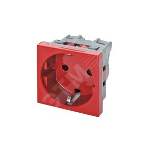 Розетка 16А 250В 45х45 красная (16V-10-01RD)