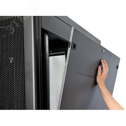 Шкаф Rackcenter D9000 48U 600 x 1000, передняя дверь перфорированная двустворчатая, задняя дверь перфорированная двустворчатая, черный - фото 2