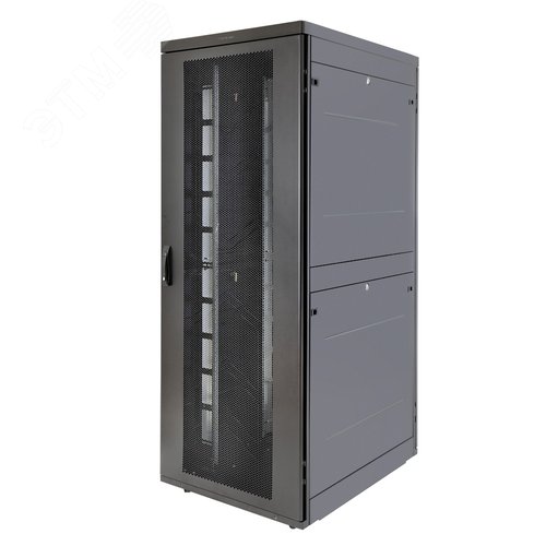 Шкаф Rackcenter D9000 42U 750Х1200, передняя дверьперф.1-ств., задняя дверь перф.2-ств.,черный (60F-42-7C-94BL) - Eurolan