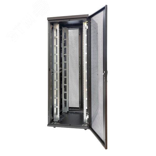 Шкаф Rackcenter D9000 42U 750Х1200, передняя дверьперф.1-ств., задняя дверь перф.2-ств.,черный (60F-42-7C-94BL) - фото 2