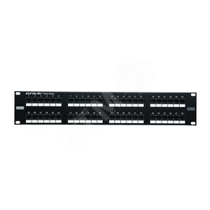 Панель коммутационная категория 5е UTP 19', 2U, 48хRJ45, 568A/В, черная - Eurolan