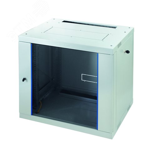 Шкаф настенный Racknet F30 18U 600 x 600, передняя дверь стеклянная, светло-серый